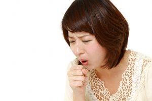 coughing woman