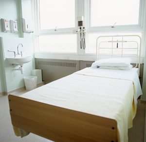 Empty bed in hospital